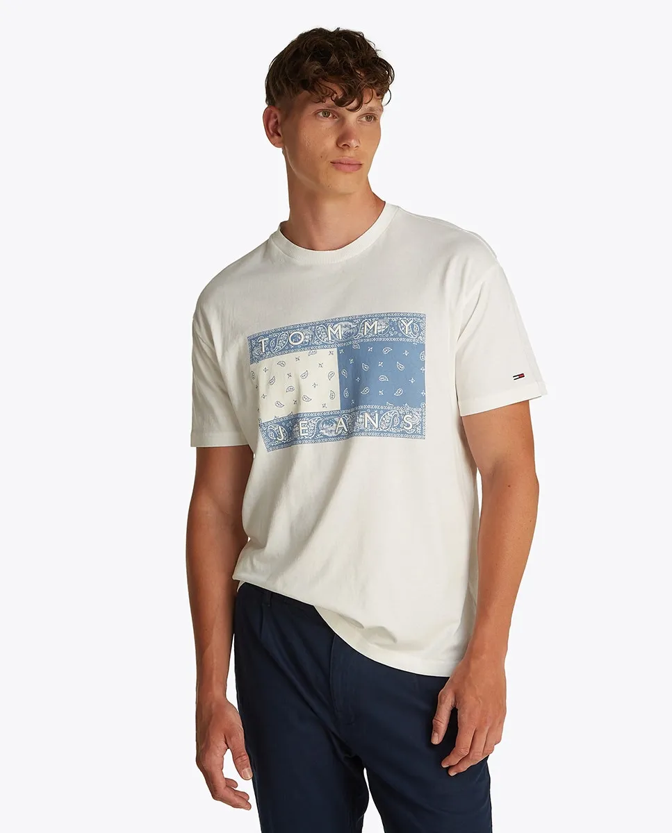 

Мужская футболка свободного кроя с короткими рукавами Tommy Jeans, цвет Crudo