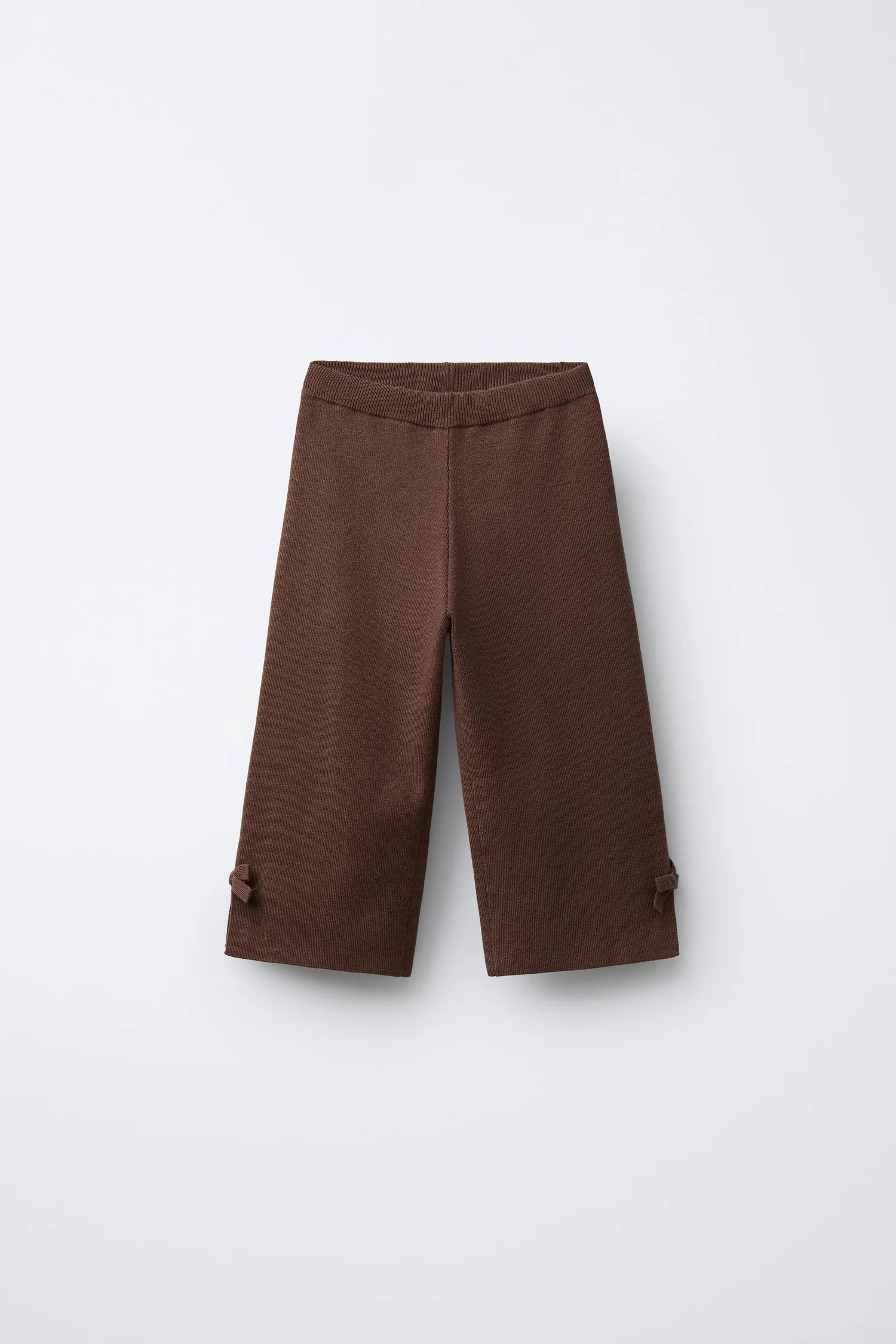 Вязаные кюлоты с бантиками Zara, шоколадный