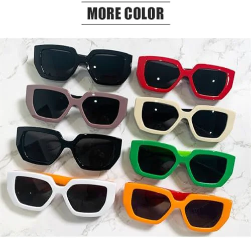 

Винтажные квадратные солнцезащитные очки для женщин и мужчин, с широкими дужками и крупной оправой, черные и зеленые, с защитой от УФ-излучения UV400 MTZJH, Green