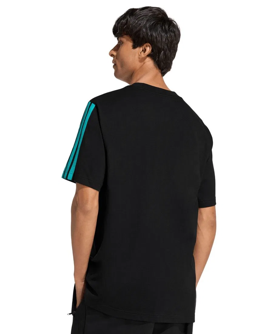 Мужская футболка с круглым вырезом Mercedes Formula 1 adidas, Black/Mint Rush — фото 3