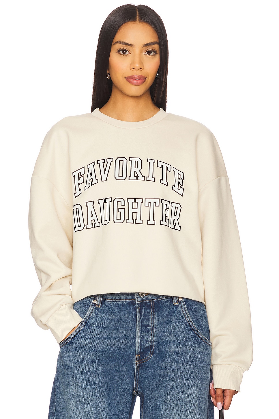 

Короткий университетский свитшот Favorite Daughter, french oak & snow white