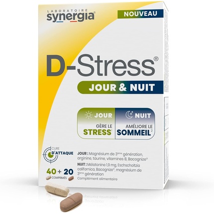

Таблетки D-Stress Day & Night 40 Дневные + 20 Ночь Synergia