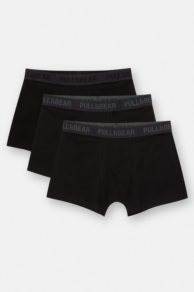 

Упаковка из 3 пар трусов-боксеров среднего размера с логотипом Pull And Bear, мультиколор