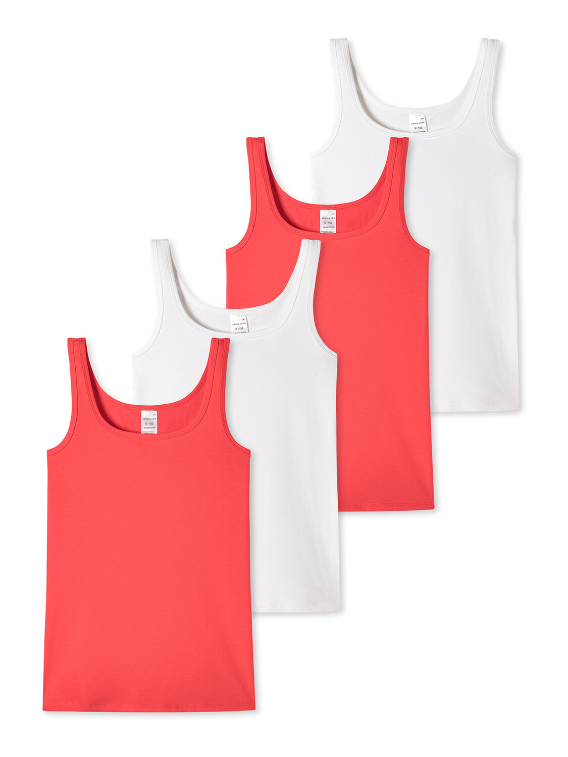 

Топ Schiesser Träger 95/5 Organic Cotton, цвет Weiß, rot