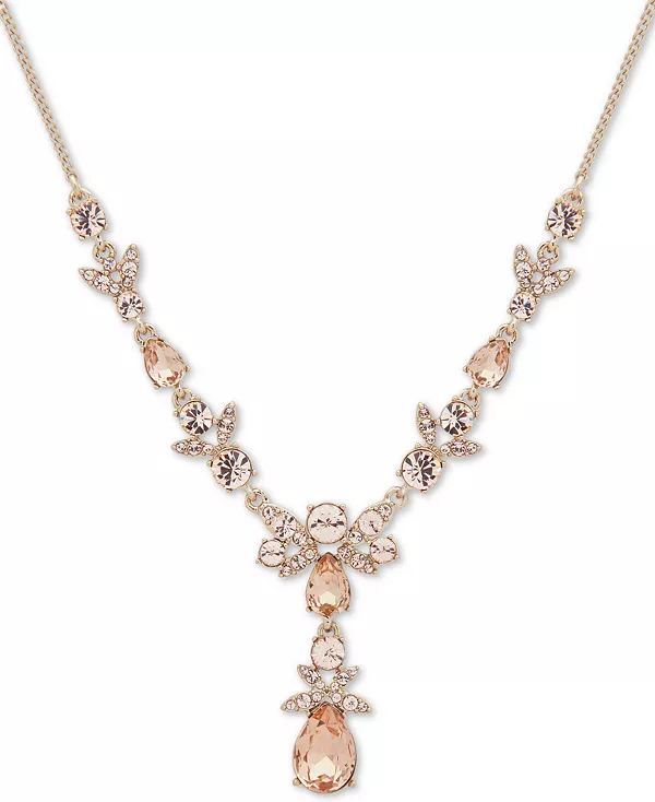 

Ожерелье-Лариат с золотистыми кристаллами, 16 дюймов + удлинитель 3 дюйма Givenchy, gold