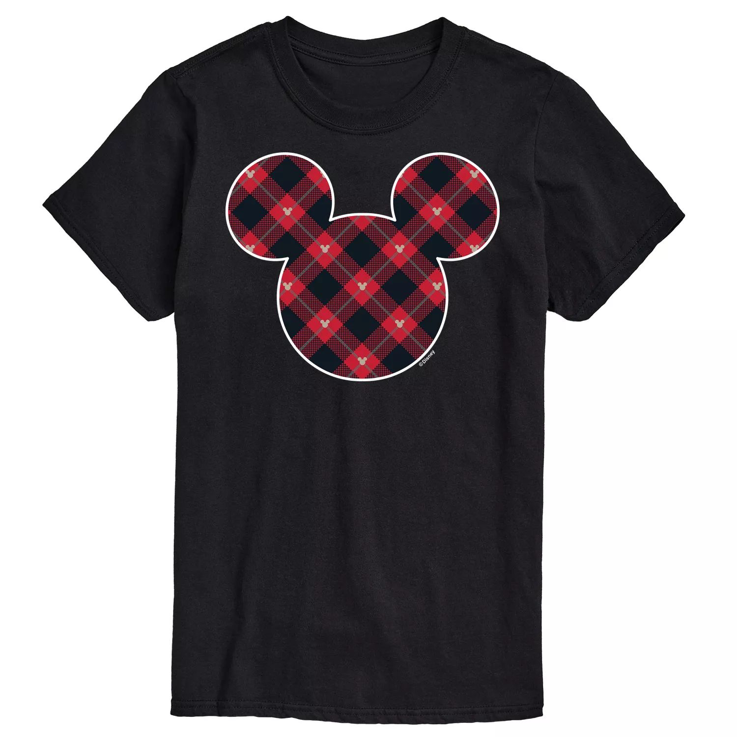 

Футболка в клеточку с рисунком Big & Tall Mickey Silhouette Disney, черный