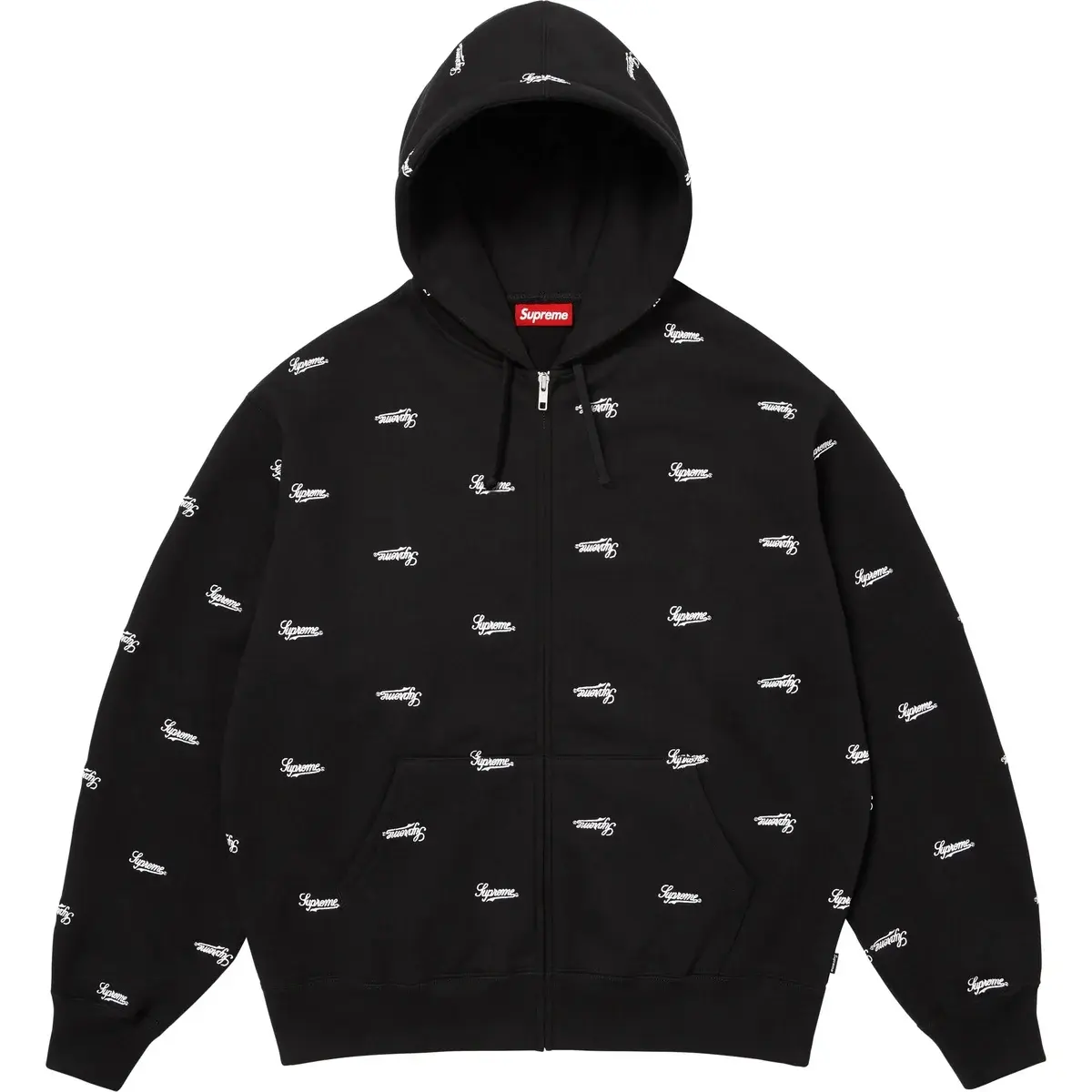

FW25 WEEK18 Repeat Script Zip Up Hooded Sweatshirt Unisex Supreme, черный