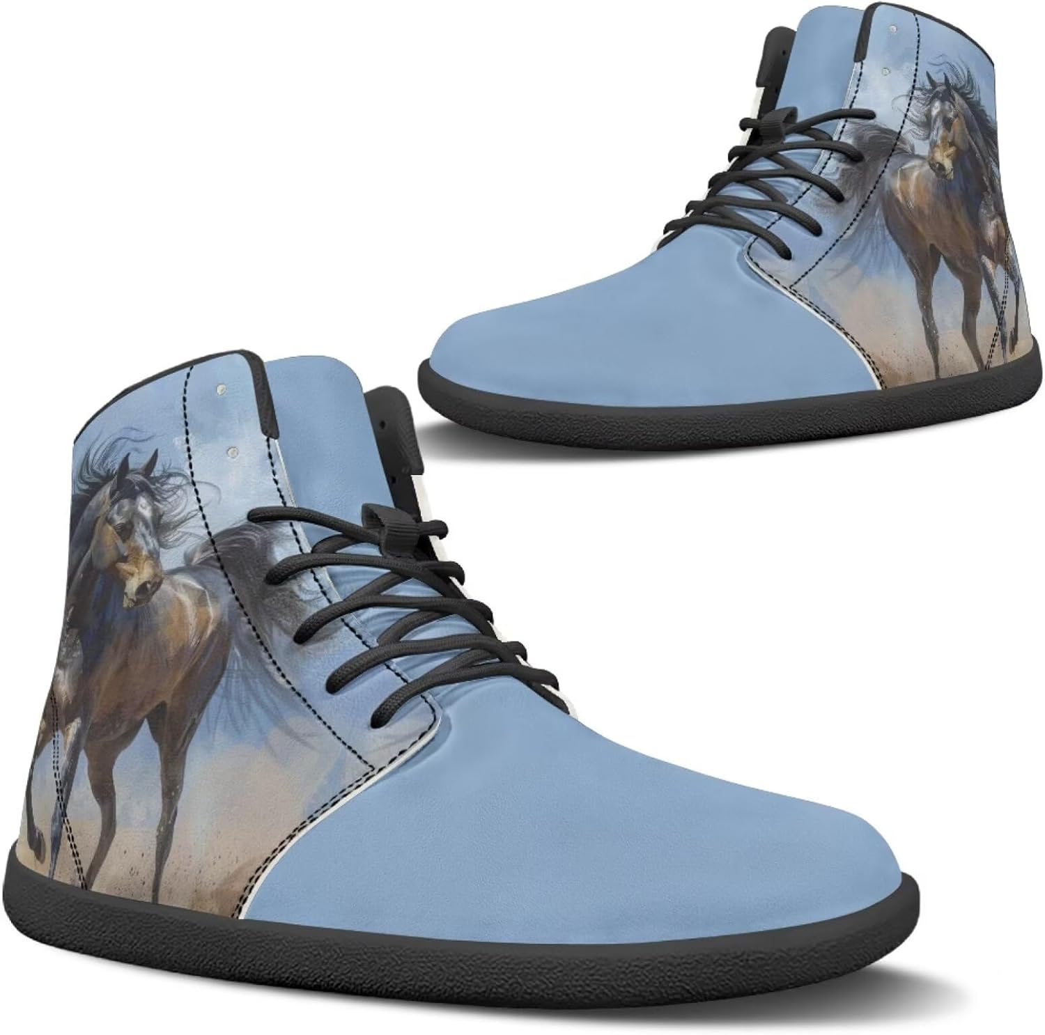 

Высокие кроссовки с животным принтом для мужчин, с широкой носочной частью, шнуровкой, противоскользящие, для тренировок и бега Xixirimido, Running Horse