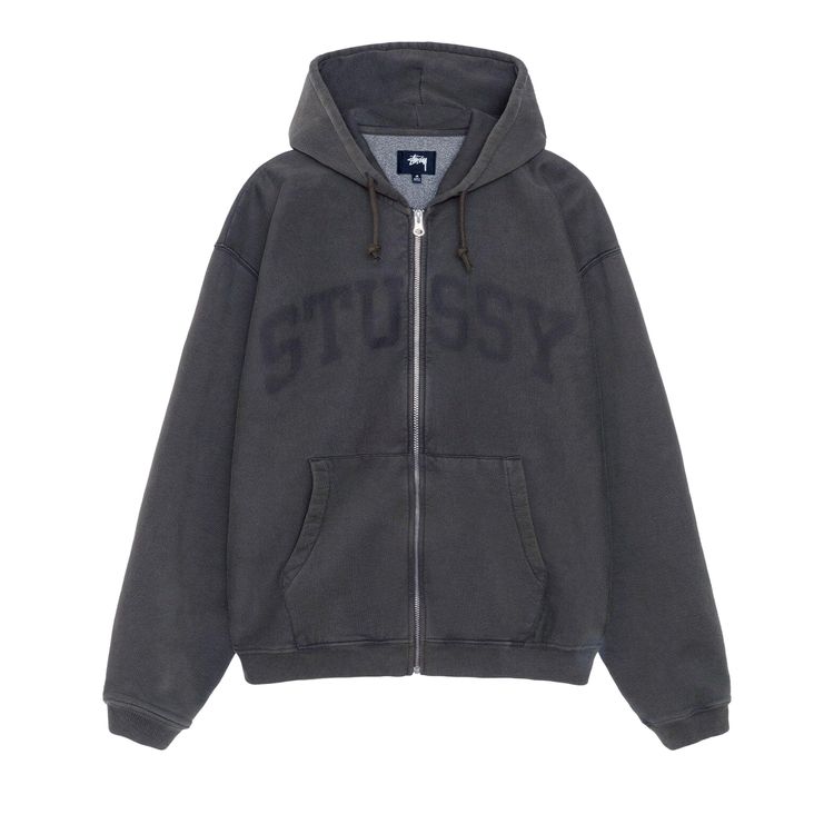 

Худи Stussy Faded Graphic Zip Hoodie 'Washed Black', черный
