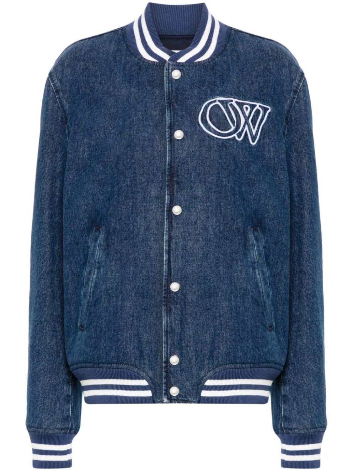 

Off-White куртка с вышитым логотипом, синий