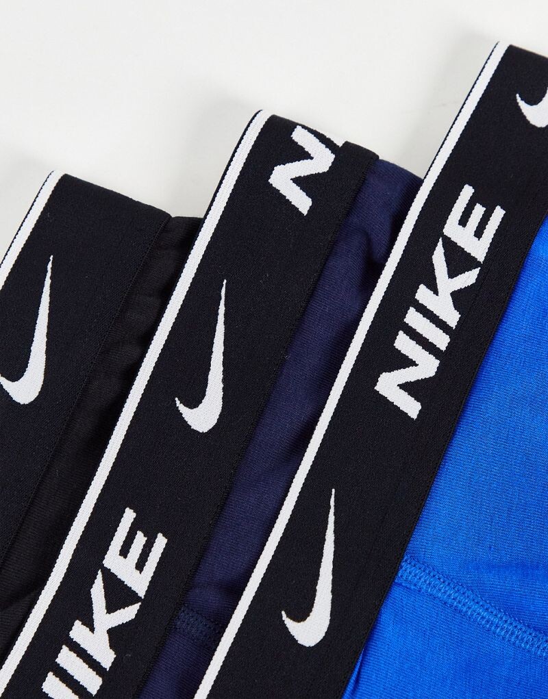 Набор из 3 хлопковых боксеров-боксеров Nike черного/темно-синего/синего цвета — фото 3