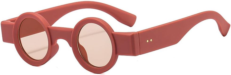 

Ретро маленькие круглые женские панк-солнцезащитные очки UV400 с прозрачными линзами цвета океана, модные мужские солнцезащитные очки с заклепками TKKTLLT, Red Pink Champagne