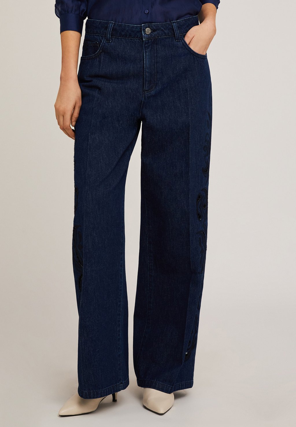 

Джинсы WIDE SLOUCHY CON RICAMO Motivi, синий
