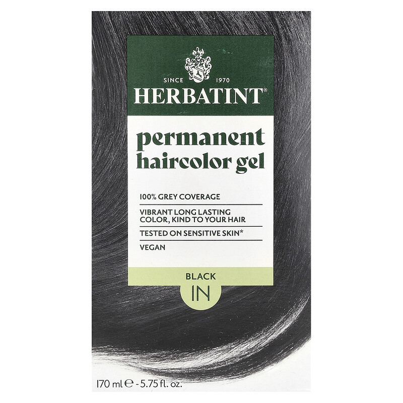 

Herbatint, перманентная гель-краска для волос, 1N, черный, 135 мл (4,56 жидк. унции)