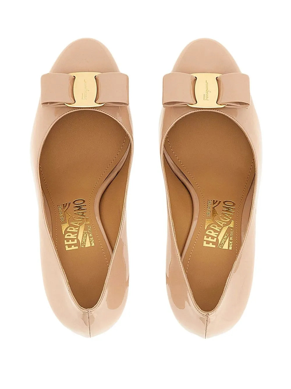 Ferragamo Vara Bow туфли на среднем каблуке Salvatore Ferragamo, бежевый/хаки — фото 3