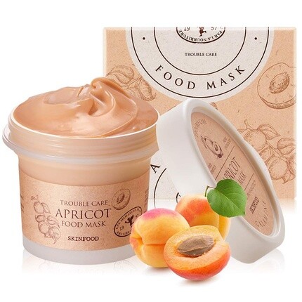 

Маска Apricot Trouble Care 120G — очищение пор и успокоение кожи — моющиеся маски для лица с розовым каламином для здоровой, чистой и гладкой кожи, Skin Food Since 1957