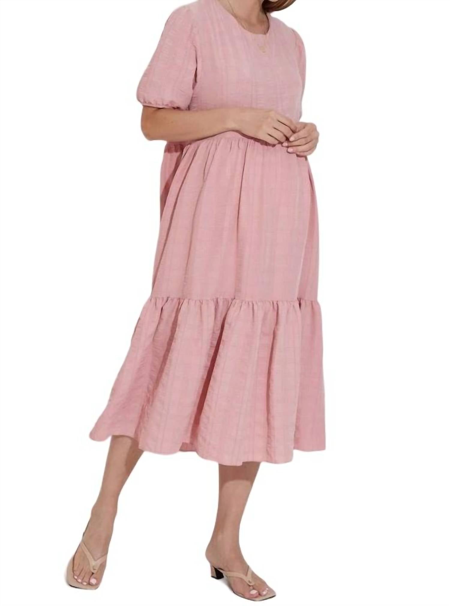 

Фактурное платье-миди в цвете Dusty Pink Liv Maternity