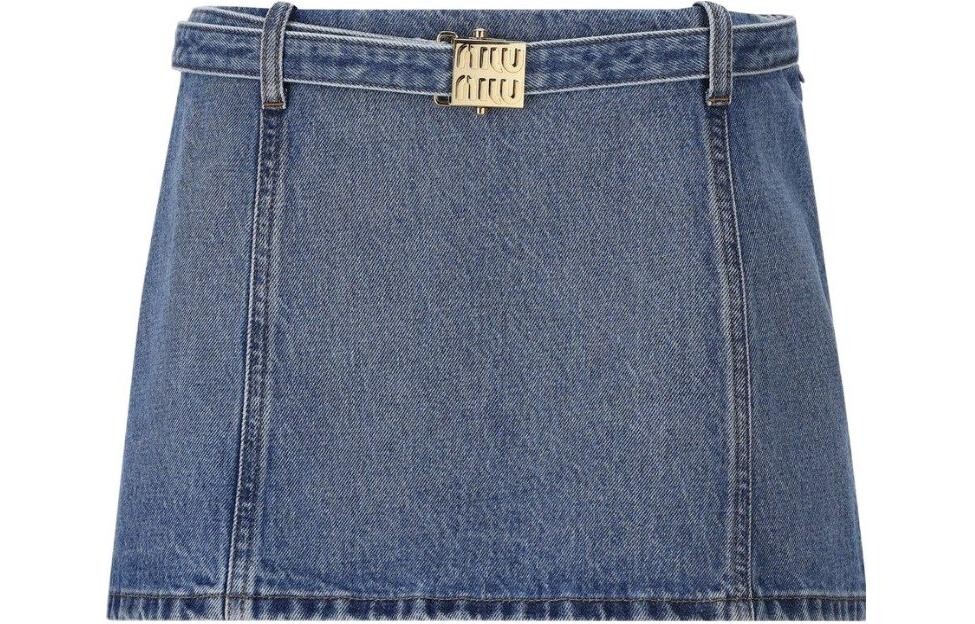 

Джинсовая юбка женская синяя Miu Miu