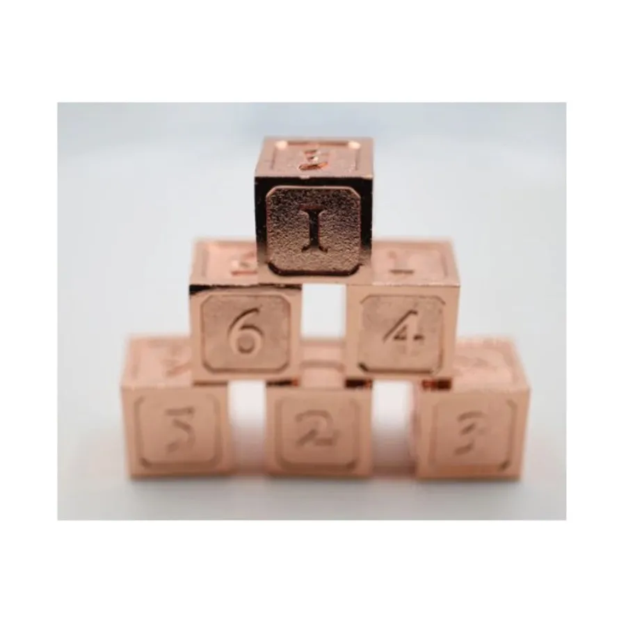 

d6 — Медь с медью (6), Dice Sets - Metal - D6's (Foam Brain Games)