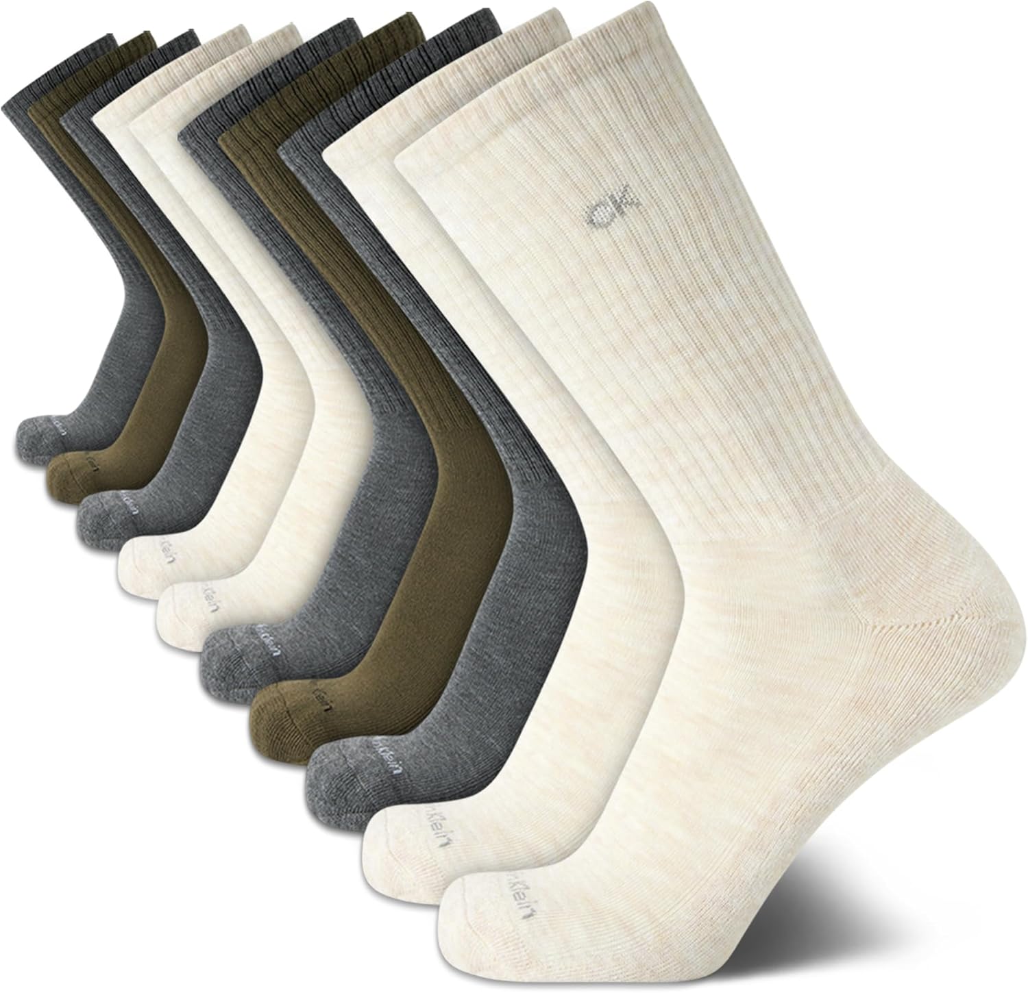 

Мужские носки Calvin Klein Crew Socks - 10 пар дышащих спортивных носков с мягкой амортизацией для бега и спорта для мужчин, Beige Assorted