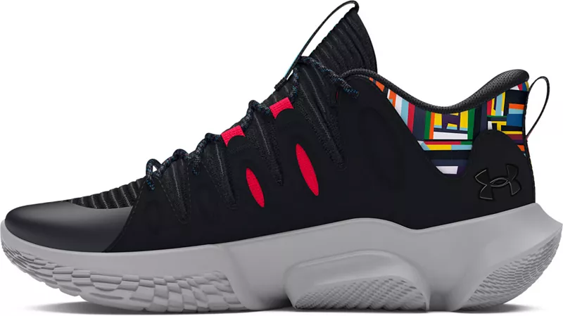 Женские баскетбольные кроссовки Under Armour UA Breakthru 4 Black History Month, красный/синий/черный — фото 3