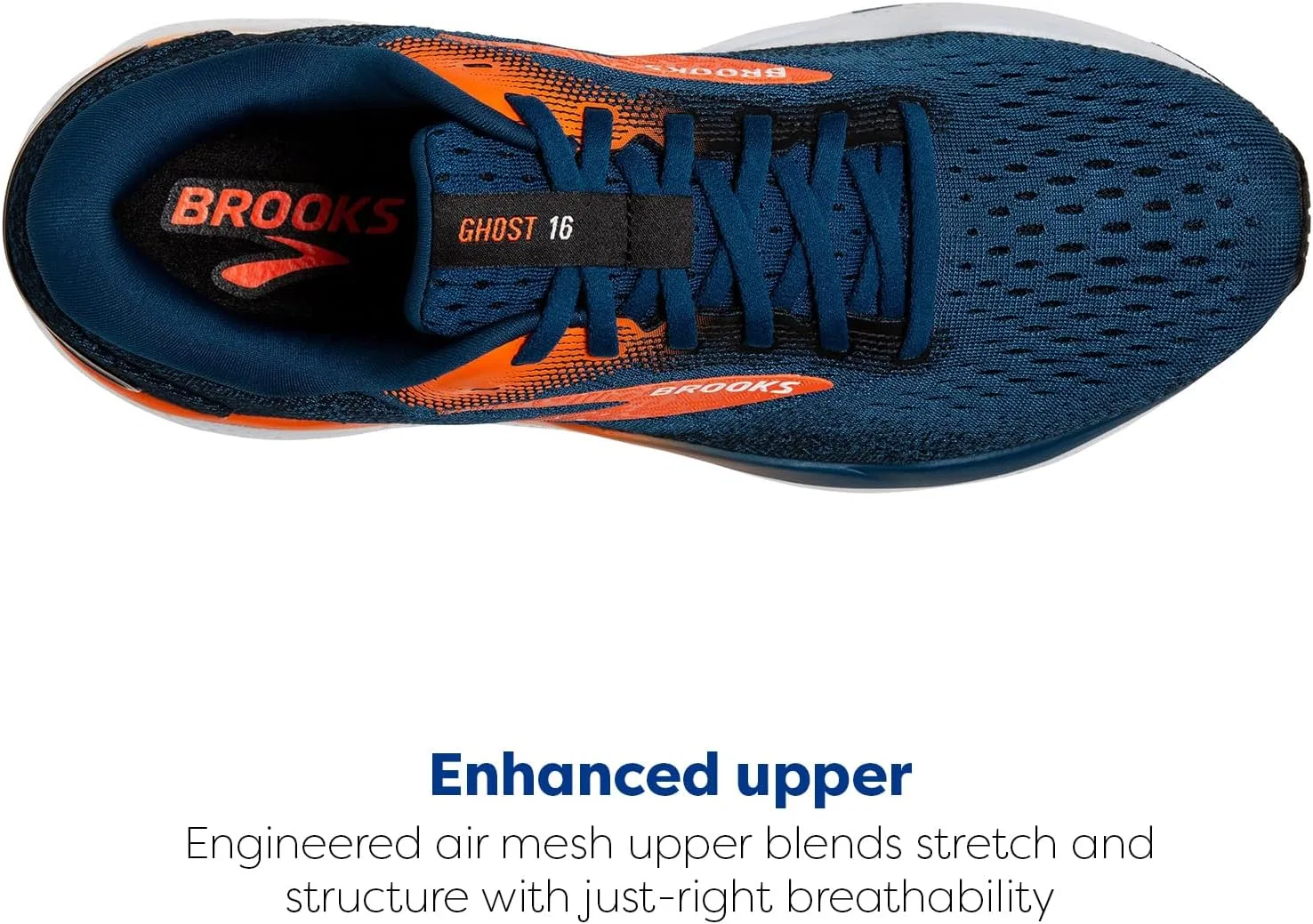 Мужские кроссовки Brooks Ghost 16, Blue Opal Black Nasturtium — фото 4