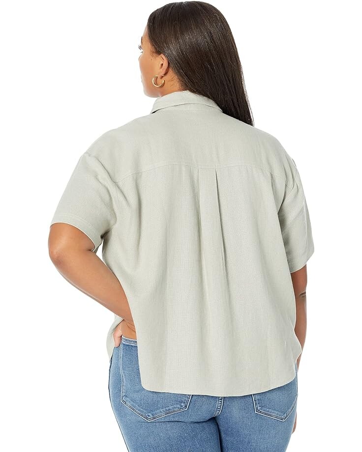 

Топ Madewell Plus Breezewoven Beachside Shirttail Top, цвет Ashen Sage