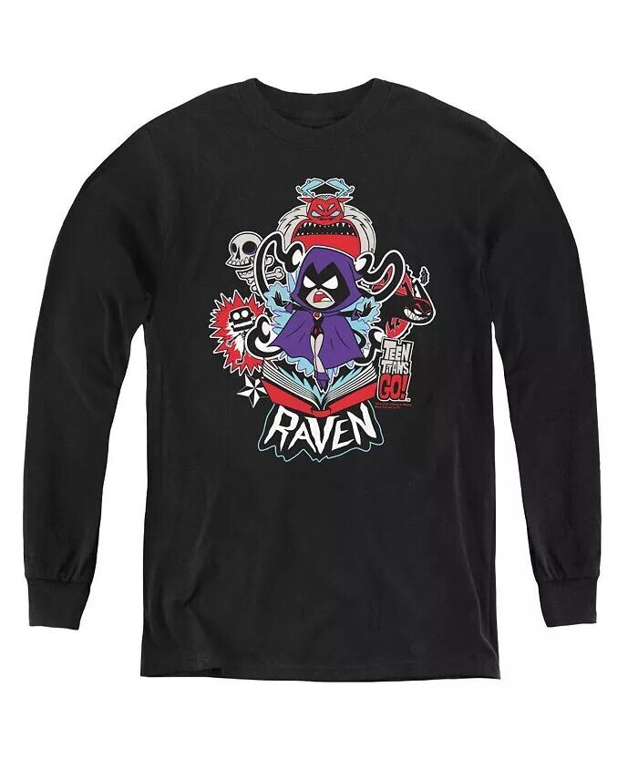 

Свитшот Raven с длинным рукавом для мальчиков и подростков Teen Titans Go, черный