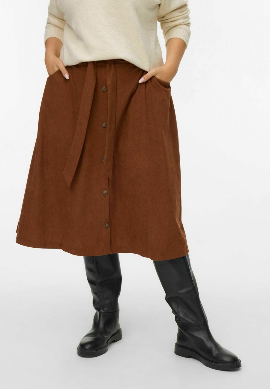 

Юбка Vero Moda Curve VMVILJA HOHE TAILLE, Tobacco Brown/Mottled Brown
