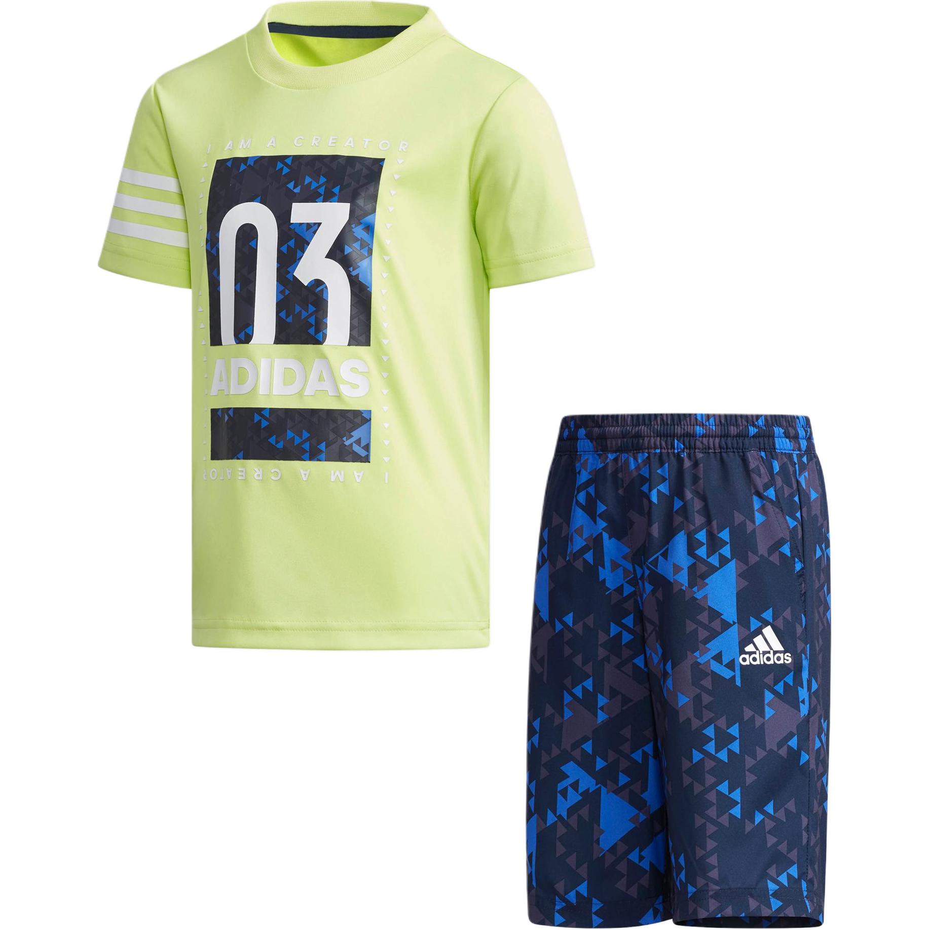 Повседневная спортивная одежда зеленая/синяя для детей 3-7 лет Adidas — фото 2