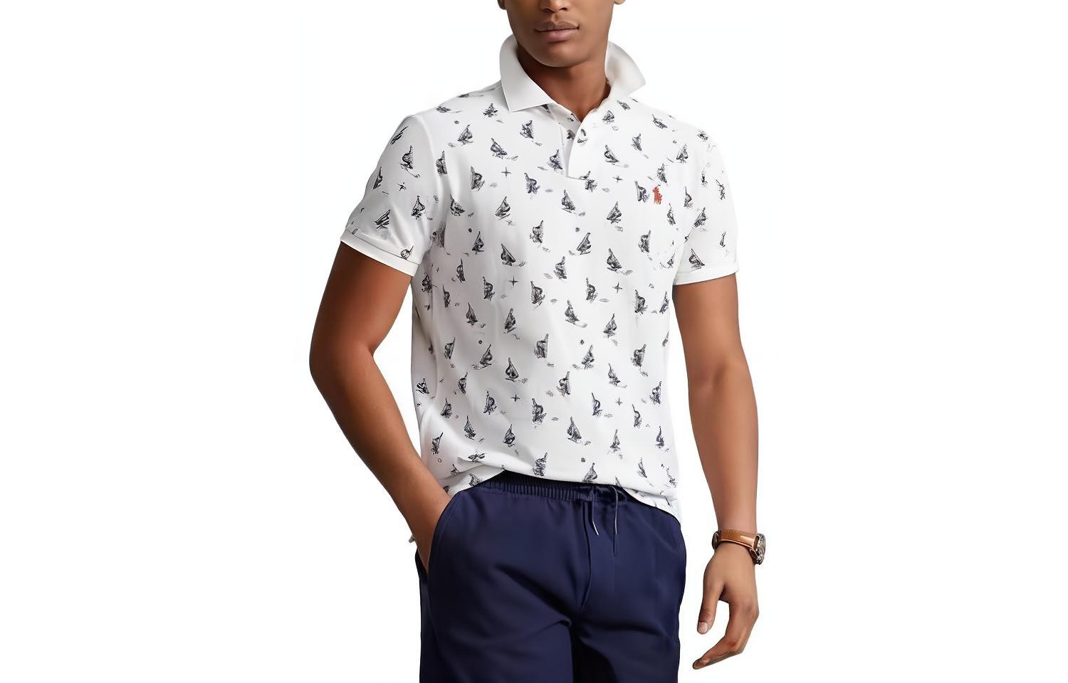 

Polo Ralph Lauren Белая поло SS23 для мужчин, Белый, Polo Ralph Lauren Белая поло SS23 для мужчин