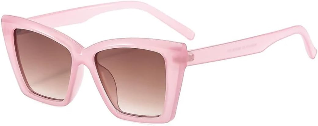 

Винтажные солнцезащитные очки «кошачий глаз» для женщин. Классический тренд, панк, популярные, защита от УФ-излучения UV400 (розово-светло-коричневые) TVTBBVV, Pink-lightbrown