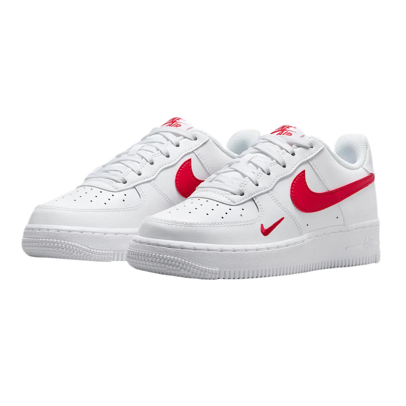 Nike Кроссовки для скейтбординга Air Force 1 Lv8 Abrasion Resistant низкие детские White/University Red — фото 3