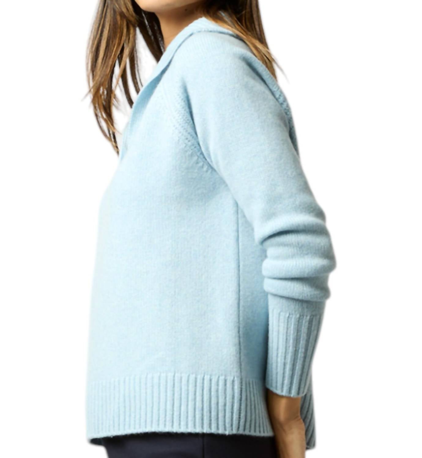 

Свитер Blaire Johnny-Collar Jersey в цвете Heather Sky Ann Mashburn
