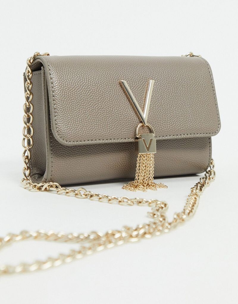 

Серо-коричневая сумка через плечо с кисточками Valentino Divina Valentino Bags, Коричневый, Серо-коричневая сумка через плечо с кисточками Valentino Divina Valentino Bags