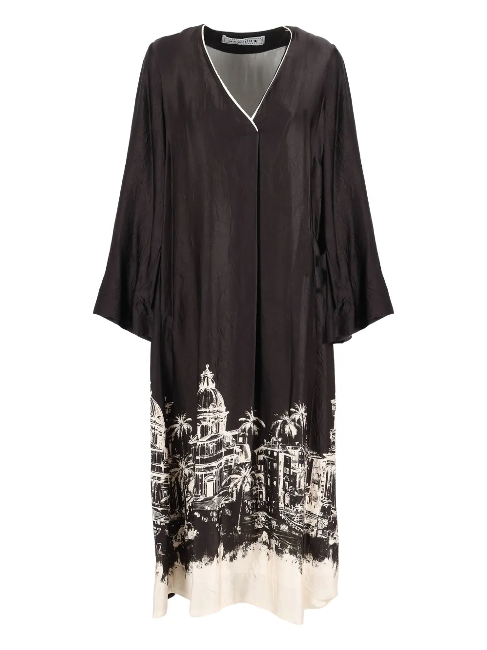 

Платье с принтом и V-образным вырезом Shirtaporter, черный