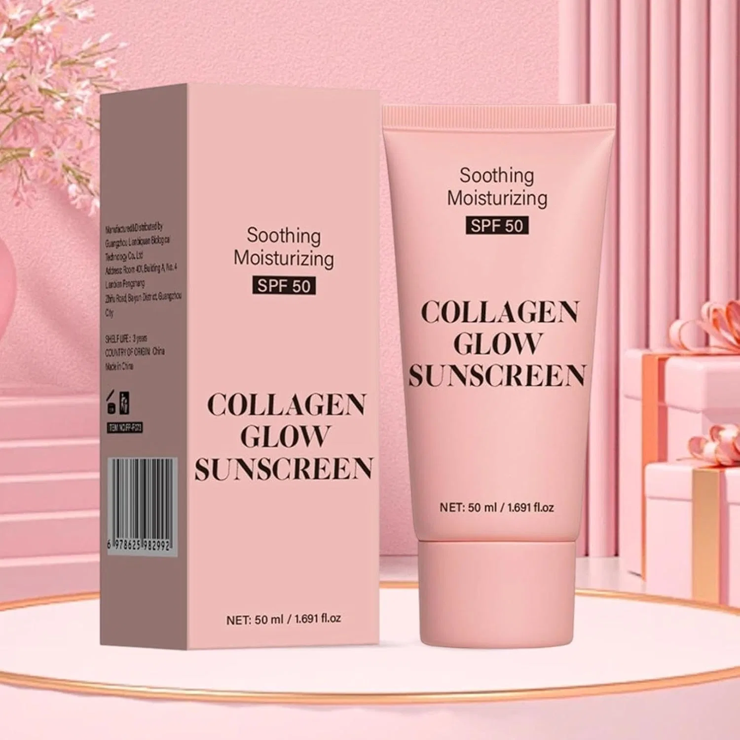 Коллагеновый солнцезащитный крем для лица SPF 50 (2 шт.) Generisch, 2Pc — фото 2