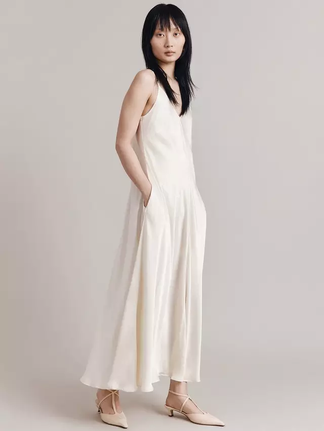 

Платье Ghost Florrie A-Line Satin Slip Maxi, слоновая кость