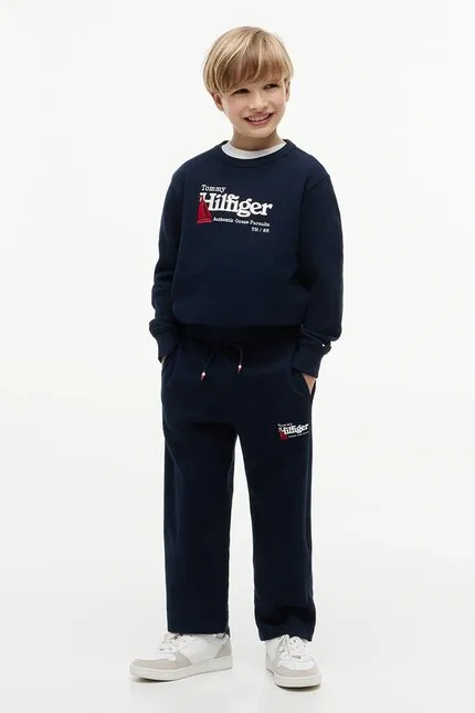 Спортивные штаны из хлопка Tommy Hilfiger, синий — фото 4