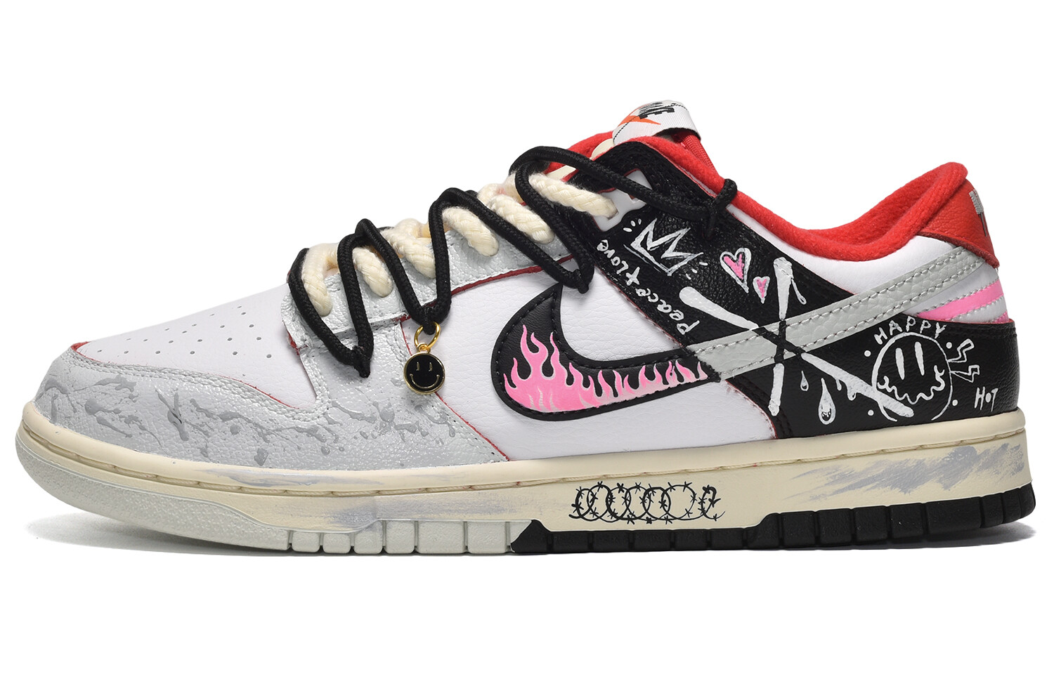 

Кроссовки Nike Dunk Skateboard Shoes Men Low-Top Black White Pink