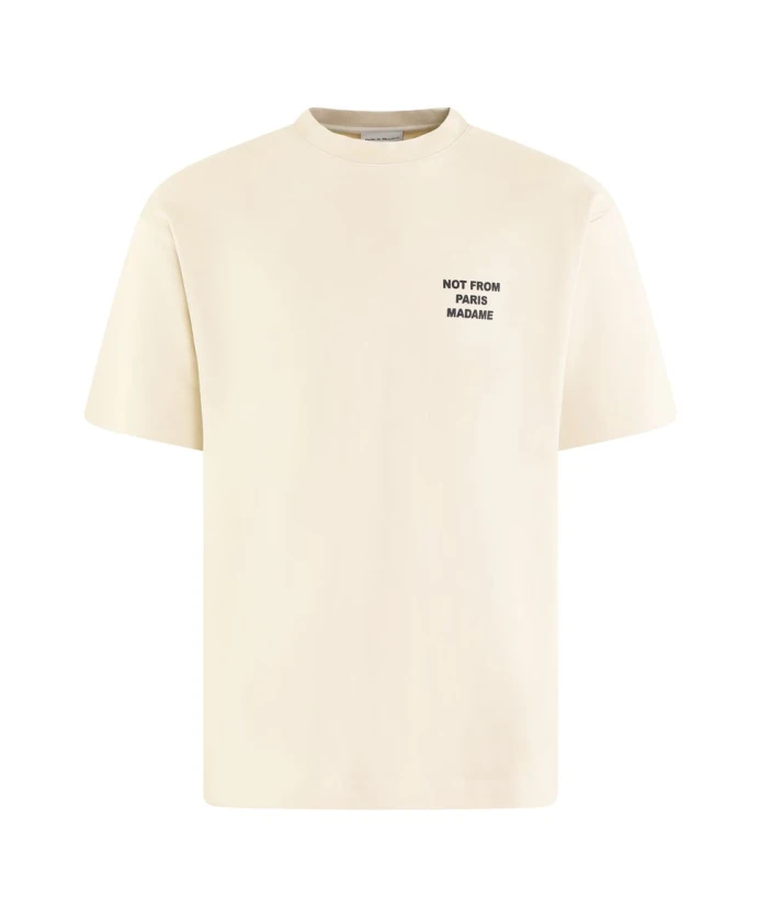 

Бежевая футболка с надписью Drole De Monsieur, бежевый