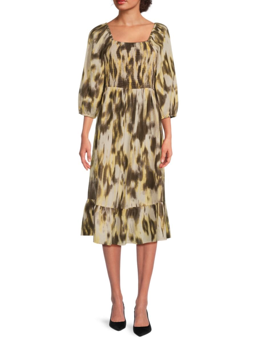 

Платье-миди из хлопка с принтом Dicthe Vero Moda, цвет Snow White Multi