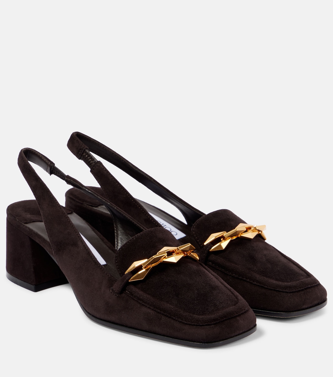 Замшевые туфли Diamond Tilda 45 с открытой пяткой Jimmy Choo, кофе