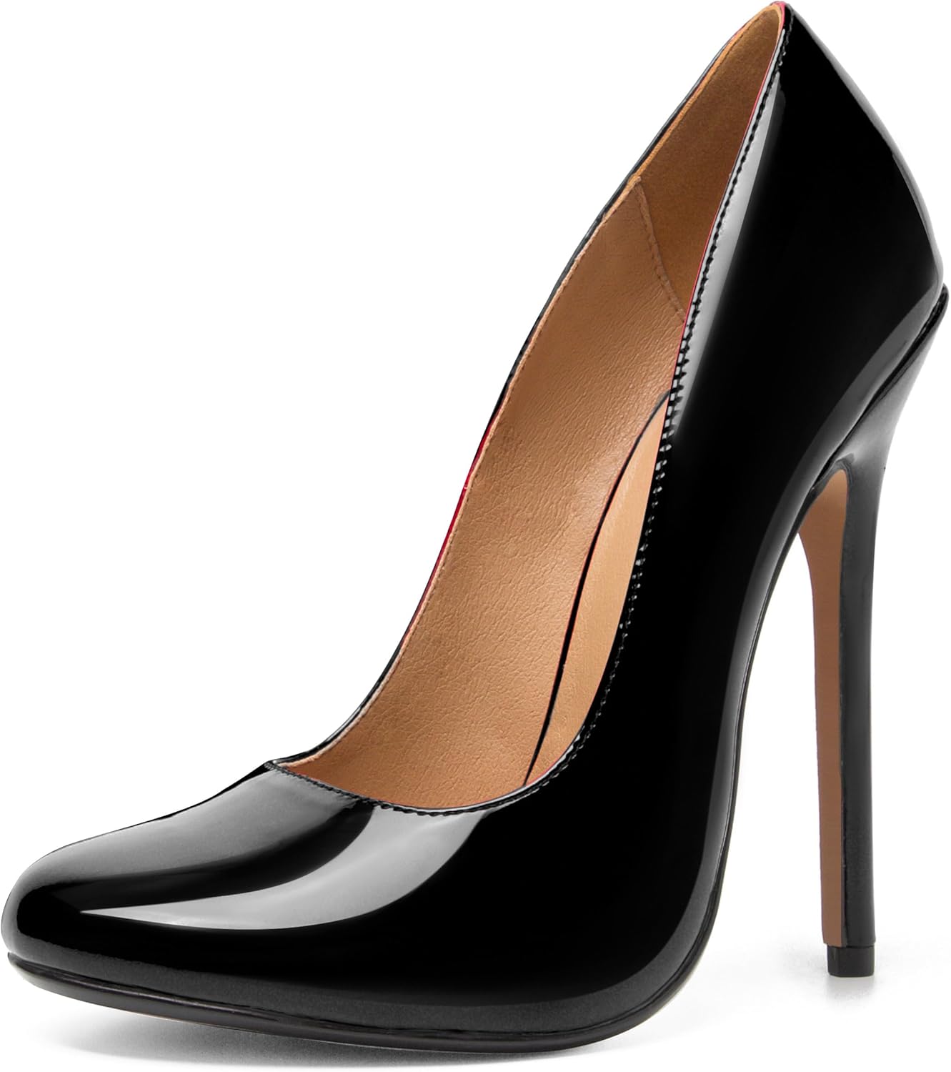 

Унисекс, мужские и женские туфли на высоком каблуке с круглым носком и шпилькой, нарядные и вечерние Haozhaotou, черный