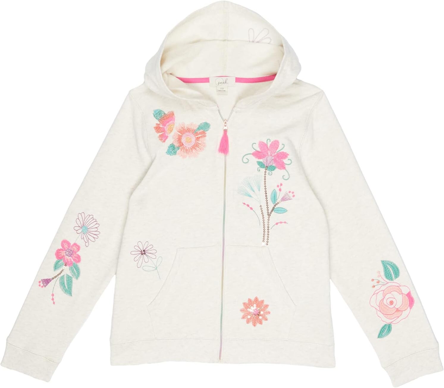 

Толстовка PEEK Flower Embroidered Hooded Zip-Up Jacket, цвет Oatmeal