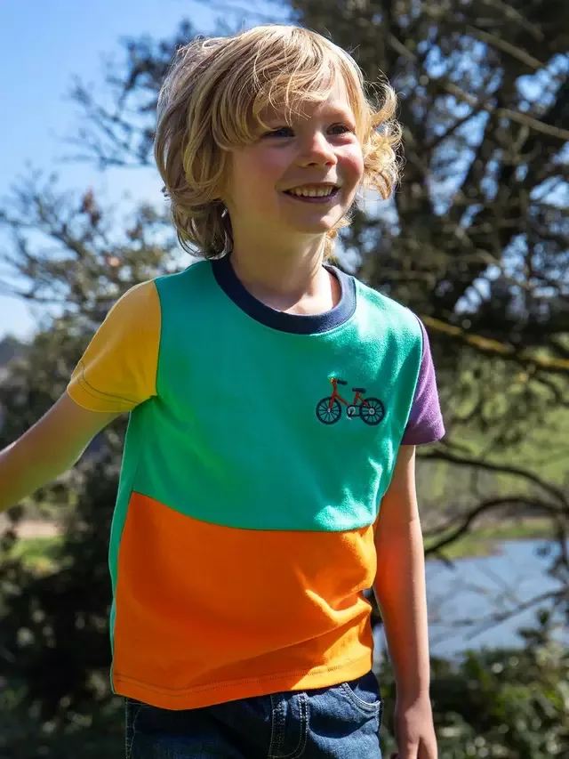 Детская круглая футболка Penryn, разноцветная Frugi — фото 2