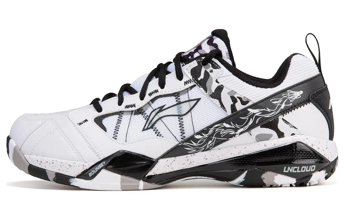 Кроссовки для бадминтона Li-Ning Abсорбирующие, низкие, унисекс, бело-черные