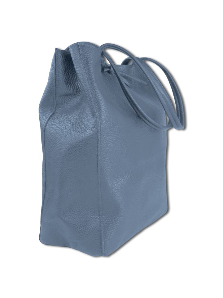 

Наплечная сумка Toscanto Shopper, Schultertasche Leder blau ca. 28cm