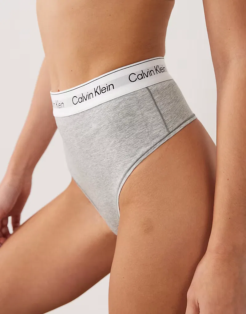 Трусы Calvin Klein Shapewear Icon из хлопка и модала, серый — фото 3