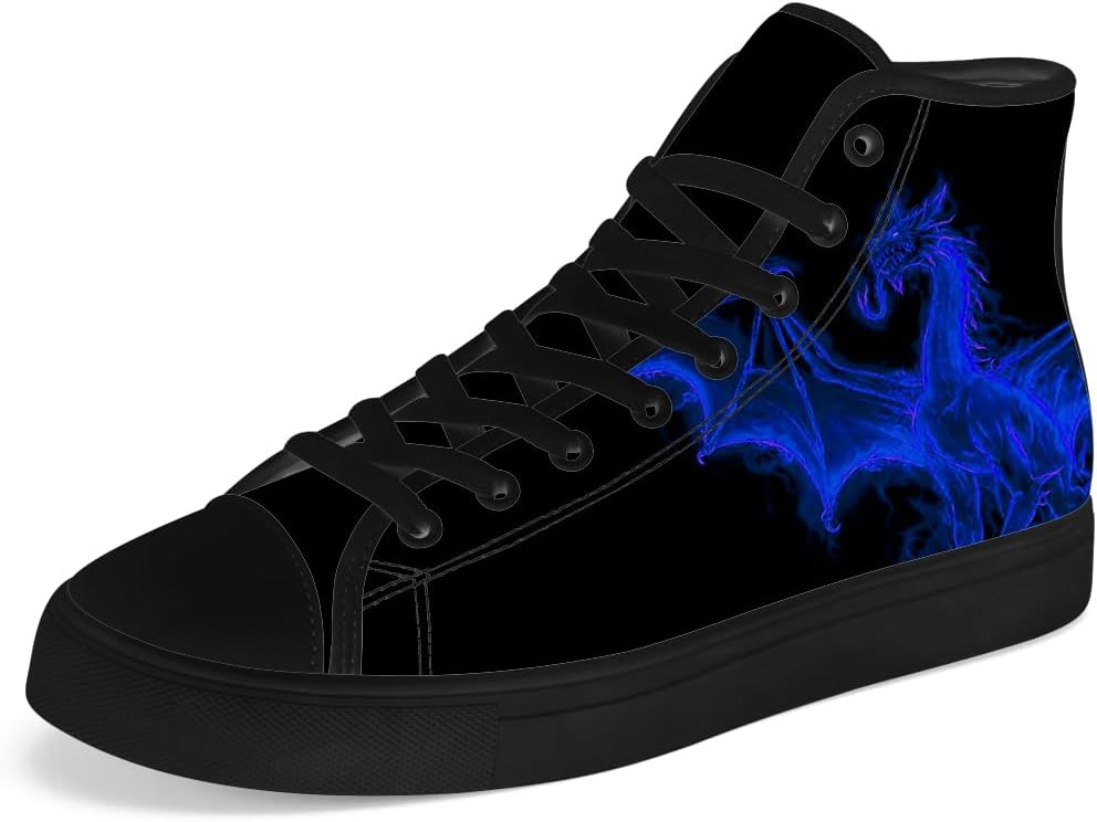 

Высокие кеды с канвой Dragon для мужчин и женщин, повседневные кроссовки на шнуровке Chebing, синий